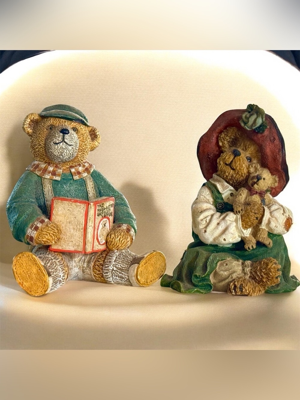 2 - Boyds Bears & Friends Bearstone Patricia & Buddy Figurines 228417